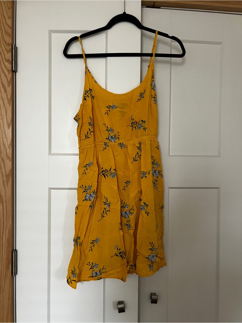 GAP Yellow Floral Spaghetti-Strap Dress